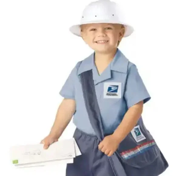 US Mail Carrier Toddler Costume Size M (3-4)